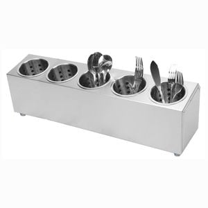 SOGA 18/10 Stainless Steel Conical Utensils Cutlery Holder with 5 Holes