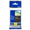Brother Tze-354 Gold On Black Laminated Labelling Tape - 24mm X 8 Metres