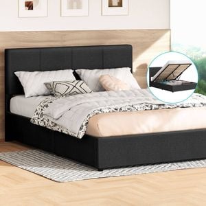Alfordson Bed Frame Queen Gas Lift Storage Charcoal