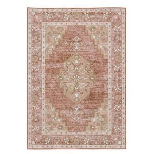 Loopsie-400cm X 300cm-vilbergen Pink Terracotta Traditional Washable Rug
