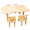 Hardwood Cloud Table And 4 Chairs Set