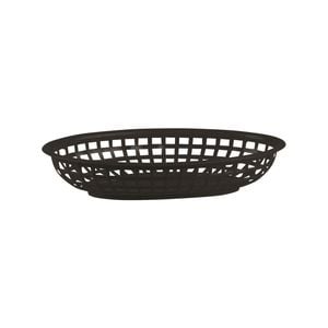 Plastic Oval Bread Baskets Small 24 x 15cm Set of 12 Black