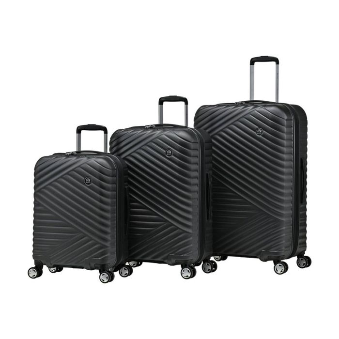 3pc Eminent Kimono Suitcases Set Hard Shell Travel Luggage Graphite
