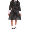 Striped Nevermore Girls School Uniform Costume - Large