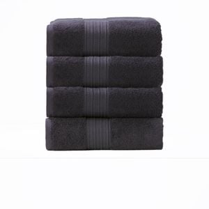 4pc Renee Taylor Brentwood 650gsm Low Twist Bath Towel Carbon