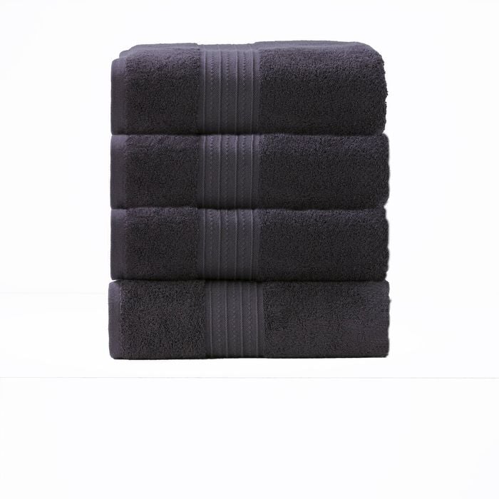 4pc Renee Taylor Brentwood 650gsm Low Twist Bath Towel Carbon