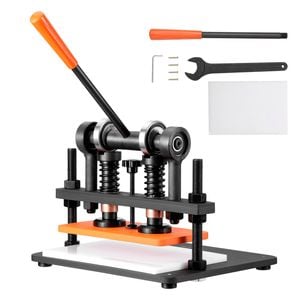 VEVOR 38x32cm Leather Cutting Machine Black Dual Guide Shafts for Various of Materials