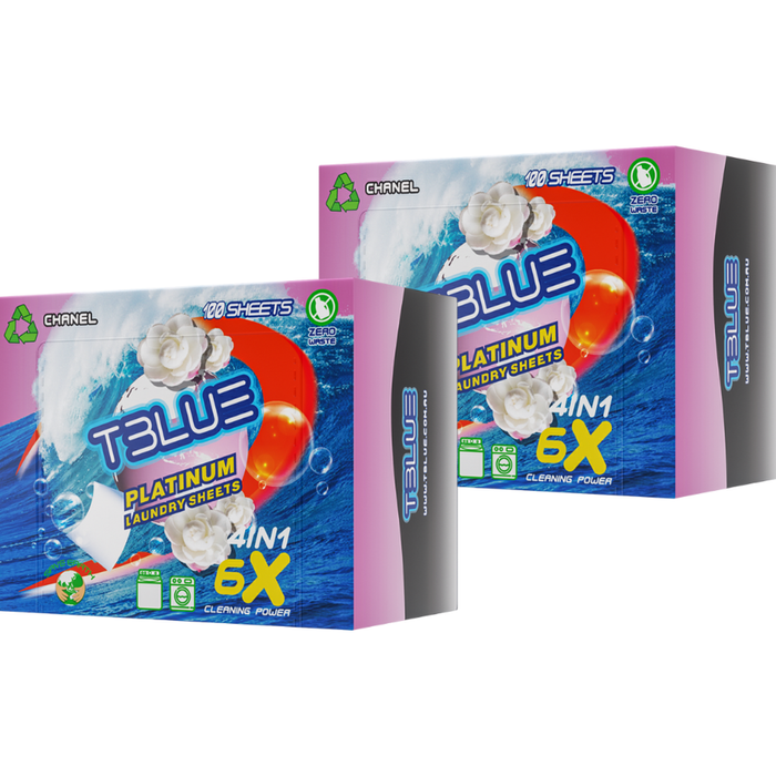 TBLUE Laundry detergent Sheet - Chanel 100 Loads - TWIN PACK