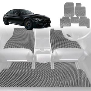 6D Diamond Car Floor Mats for BMW M3 (F80)2014-2019-Full Set-Grey-Outback GT