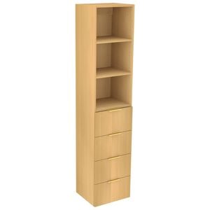 Lugna 2048 x 450 x 380mm Sand Ready to Assemble Robe Insert 2 Shelf 4 Drawer Unit
