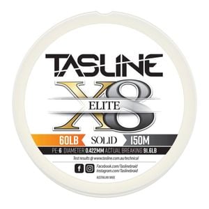 Tasline Elite White 150m Braid Fishing Line 60lb