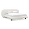 Brune Queen Canvas Ivory Fabric Bed Frame