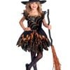 Spooky Orange Spider Witch Girls Halloween Costume - 3-4