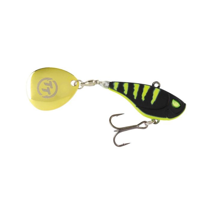 TT Lures Flashpoint+ 47mm Tail Spinner Vibe Lure - Blacktreuse