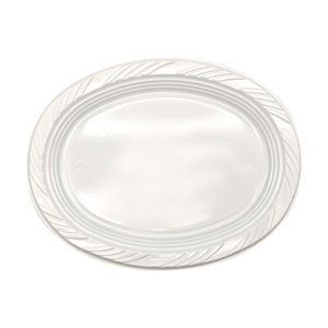 10x 25pc Partyware Reusable Oval Plates Set Tableware 230mm White