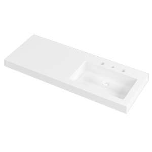 Timberline 1200mm White Gloss 3TH Essential Wall Basin Right Bowl