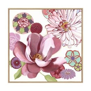 Artey | Petal Profusion I - Framed Canvas - Natural Frame - 140 x 140cm
