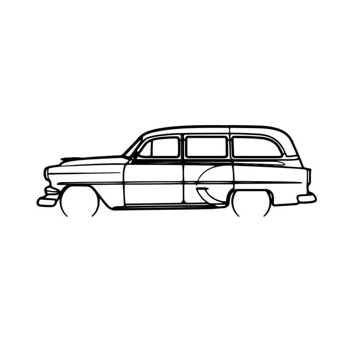 Ignite Laser Chevrolet 1964 Wagon Silhouette Metal Wall Art Rustic Metal 47inch/120cm