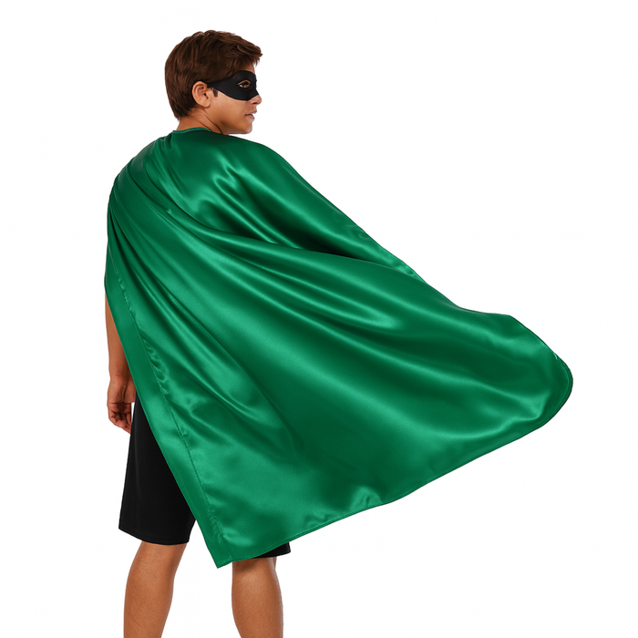 LONG CAPE Costume Cloak Halloween Fancy Dress Coat Jacket Superhero Green