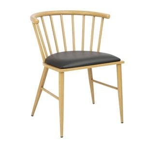 Bolero Side Chairs Harrowdene Padded Metal Wood Effect 2 Pack Commercial Dining Seating