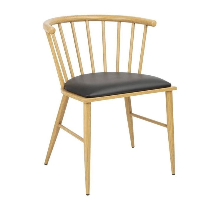 Bolero Side Chairs Harrowdene Padded Metal Wood Effect 2 Pack Commercial Dining Seating