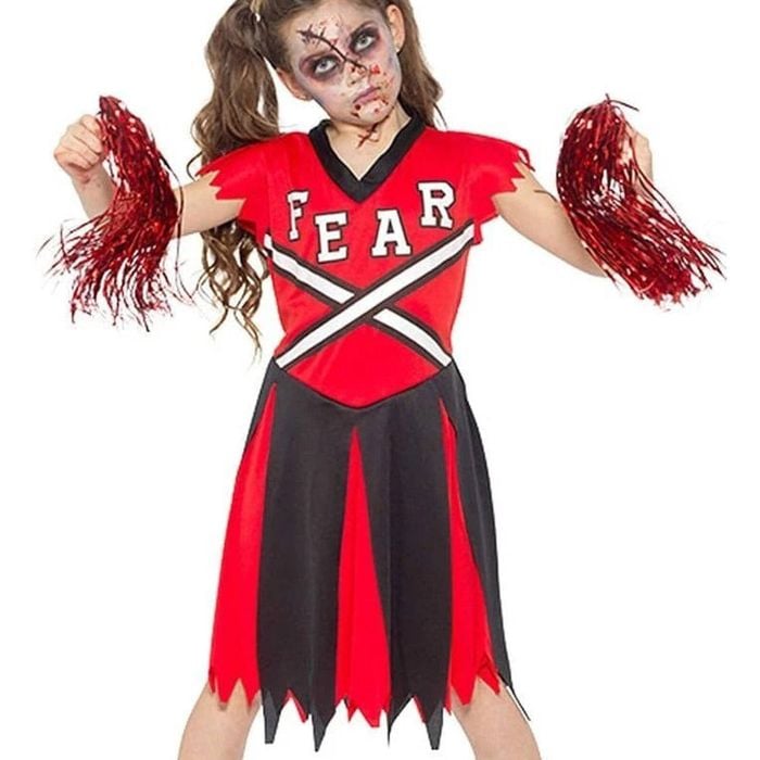 Fearleader Girls Halloween Zombie Cheer Costume - Large