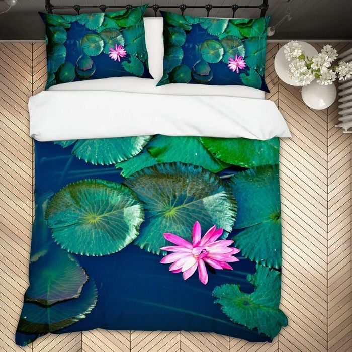 3D Lotus Leaf 215 Bed Pillowcases Quilt Queen Size
