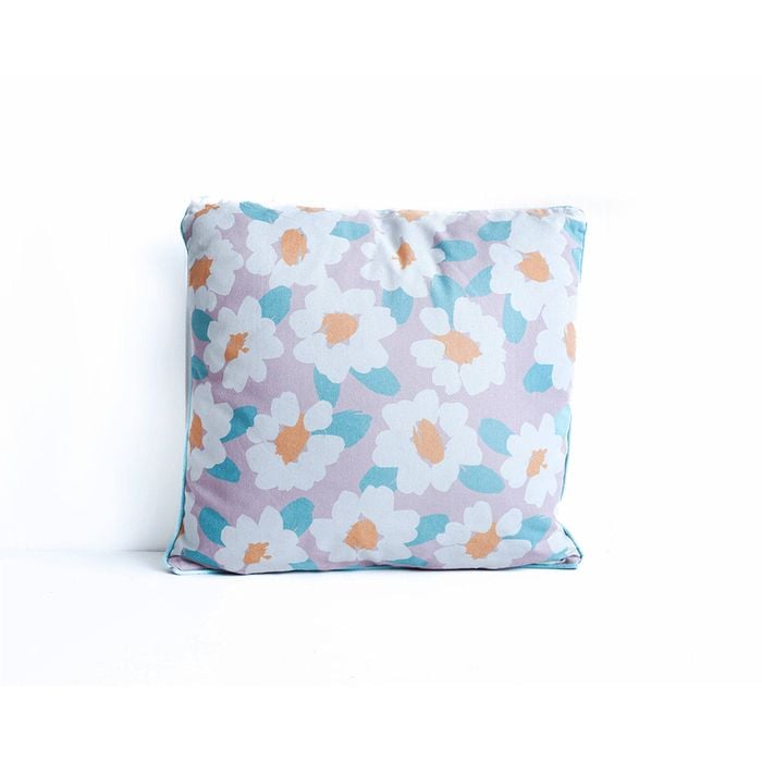 Rayell Indoor Square Cushion Delicate Daisies Beige 45x45cm