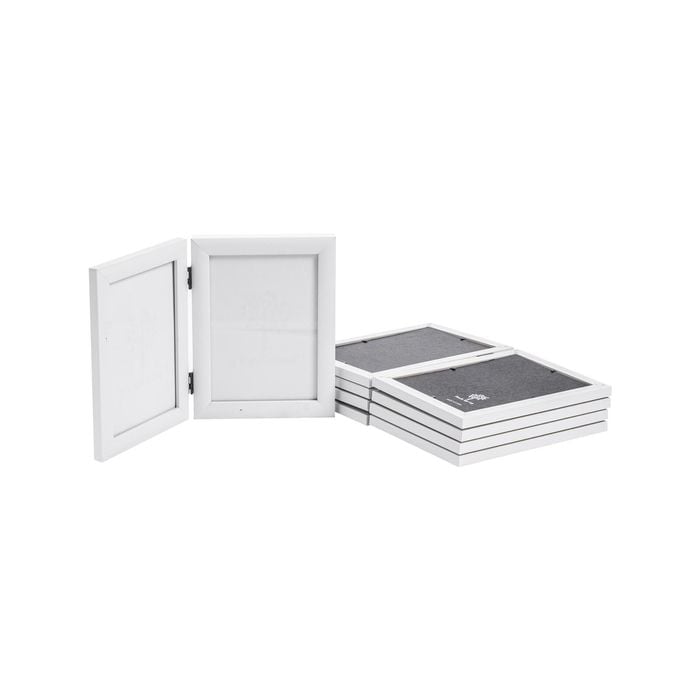 Nicola Spring Double 2 Photo Freestanding Hinged Folding Multi Picture Photo Frame - for 5x7" (13x18cm) Photos  - Pack of 5