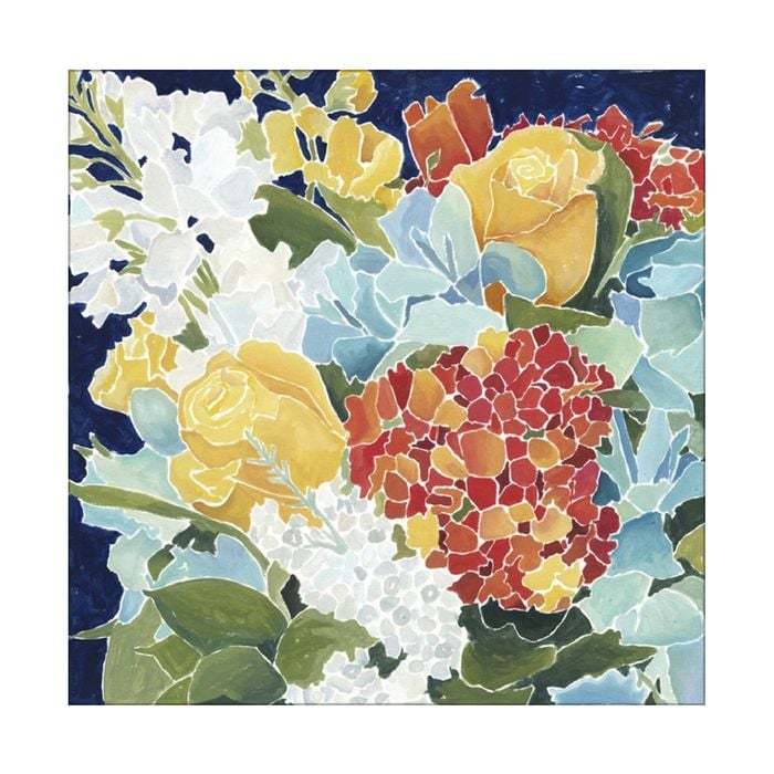 Artey | Midnight Florals II - Stretched Canvas - Stretched Canvas - 50 x 50cm