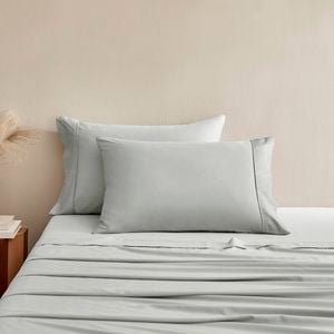 Serene 400tc Bamboo Cotton Sateen Standard Pillowcase Dove Grey - Twin Pack