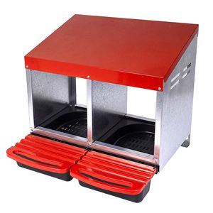 Pawz Chicken Nesting Boxes 2 Hole for Rolling Egg Collectio Inside Outside