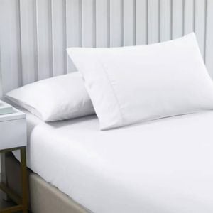 CottonMore A Pair of 100% Bamboo Pillowcases Silk feel - White