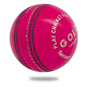 Cricnix Cricket Ball Gold Pink Leather (3-Pack) 142g for Practice or Training