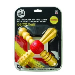 Tasty Bone Nylon Quattro Bone Chorizo Dog Chew Toy Large