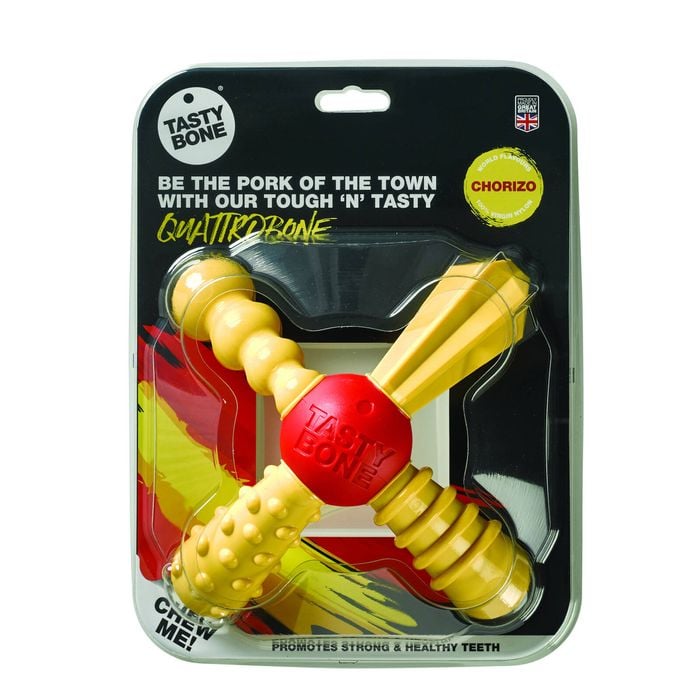 Tasty Bone Nylon Quattro Bone Chorizo Dog Chew Toy Large