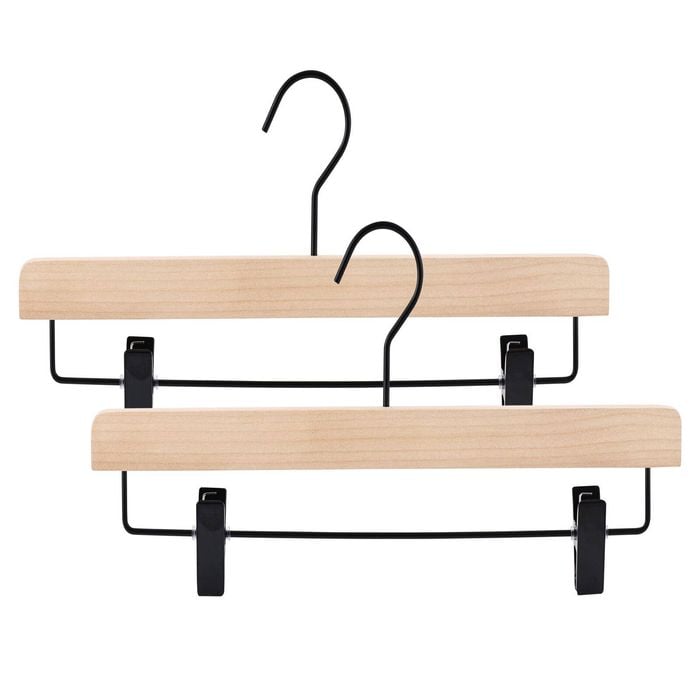Ezystorage Arcus Wooden Hangers With Clips - 2 Pack