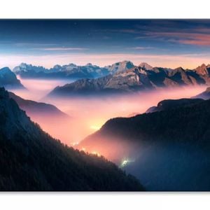 Landscape With Alpine Mountain Valley  Print 100% Australian Made 150 x 100cm  (Stretched)