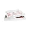 2pc LVD MDF/Glass Rectangle 40/35cm Serving Tray w/ Handles Set - Blush