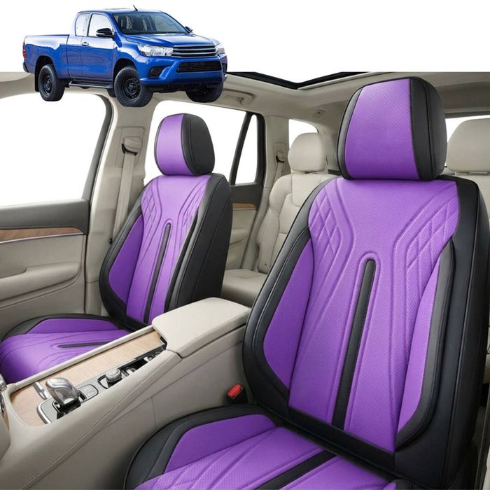 Australian Goose Front Seat Covers for Toyota Hilux Extra Cab 2015 - Current - PU Leather, Purple (2pc)