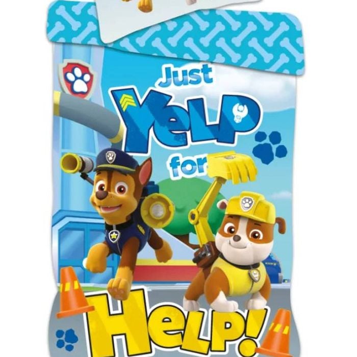 Paw Patrol Yelp For Help Kids Cotton Quilt Cover Set - Toddler Bed Size