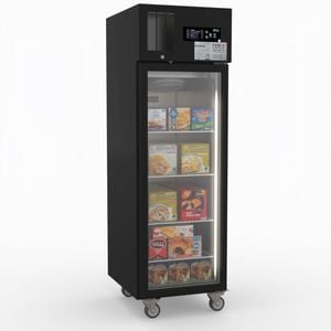 Thermaster Single Glass Door Upright Freezer Black Stainless Steel  - Display Freezers (sufg500b)