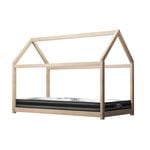 Oikiture Kids Wooden Bed Frame with Mattress Montessori House Timber