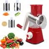 Catzon 3 In 1 Rotary Cheese Grater With Power Suction Base-red