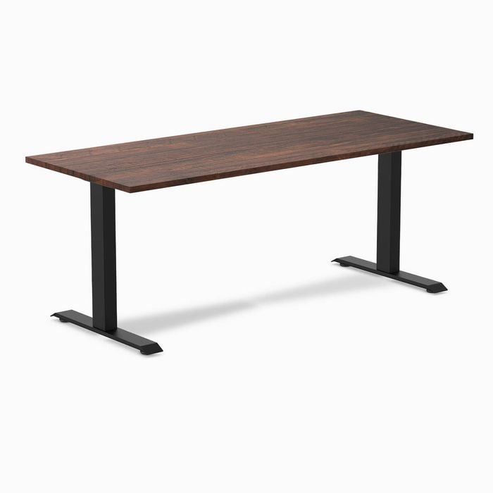 Desky Fixed Height American Rustic Pine Softwood Desk 180x75cm Matte Black Leg
