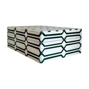 SS Collective Moss Green & White Links Pattern Resin Decorative Box Small
