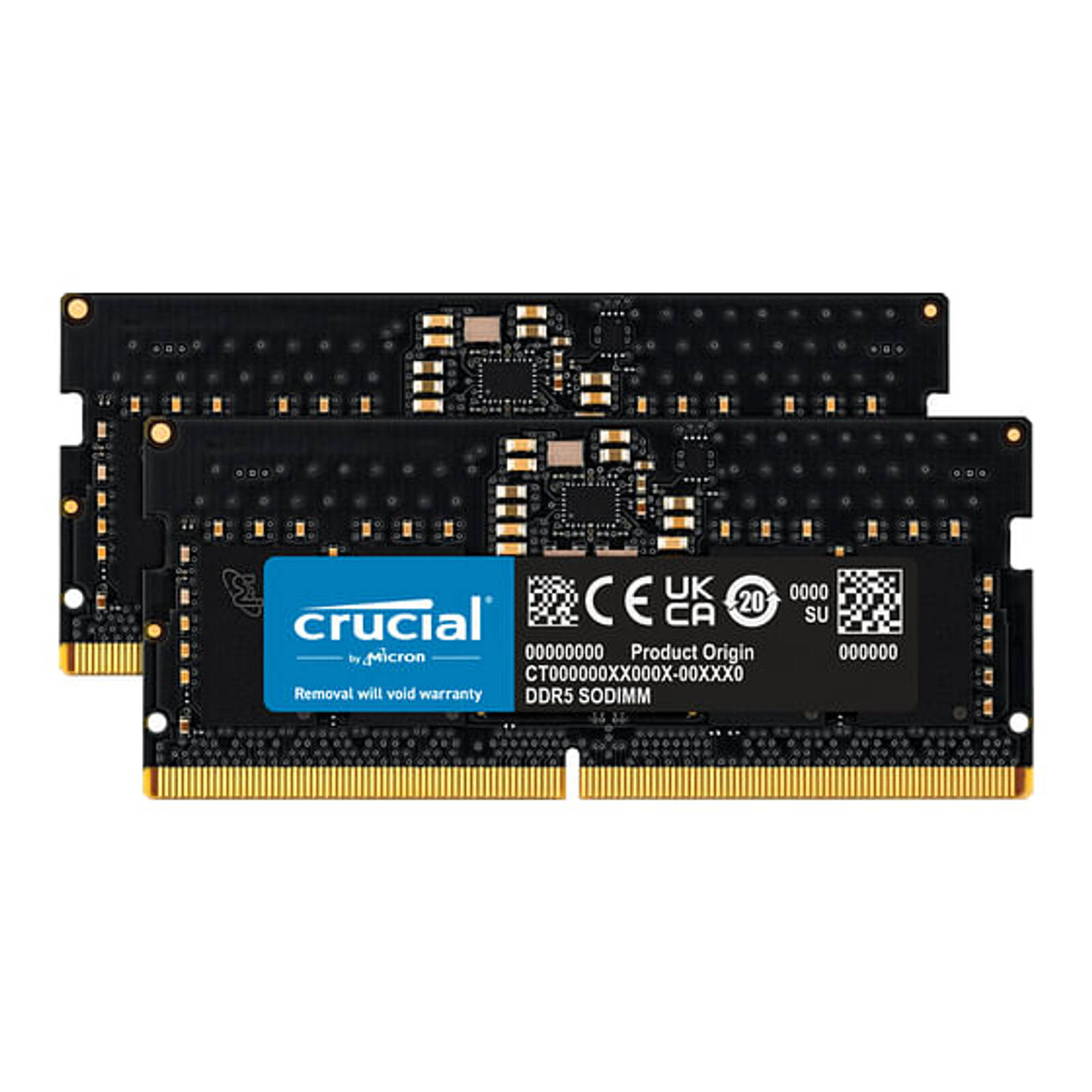 Crucial 16GB(2x8GB)DDR5-4800 SODIMM Memory [CT2K8G48C40S5