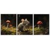 3pcs Small Field Mouse on Mossy Ground Print 100% Australian Made 3 x 40x60cm (Metal Print)