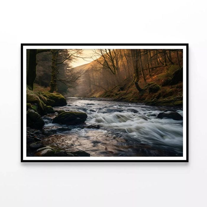 River Flows, Mountains of Wales  Print 100% Australian Made 120x90cm  (Poster)