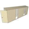 Build-a-Shed 0.8 x 5.2 x 2m Single Hinged Door Skillion Shed with Dual Single Sliding Side Doors - Cream
